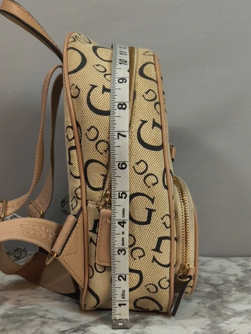 Guess backpack Black /Tan iconic monogram logo pattern